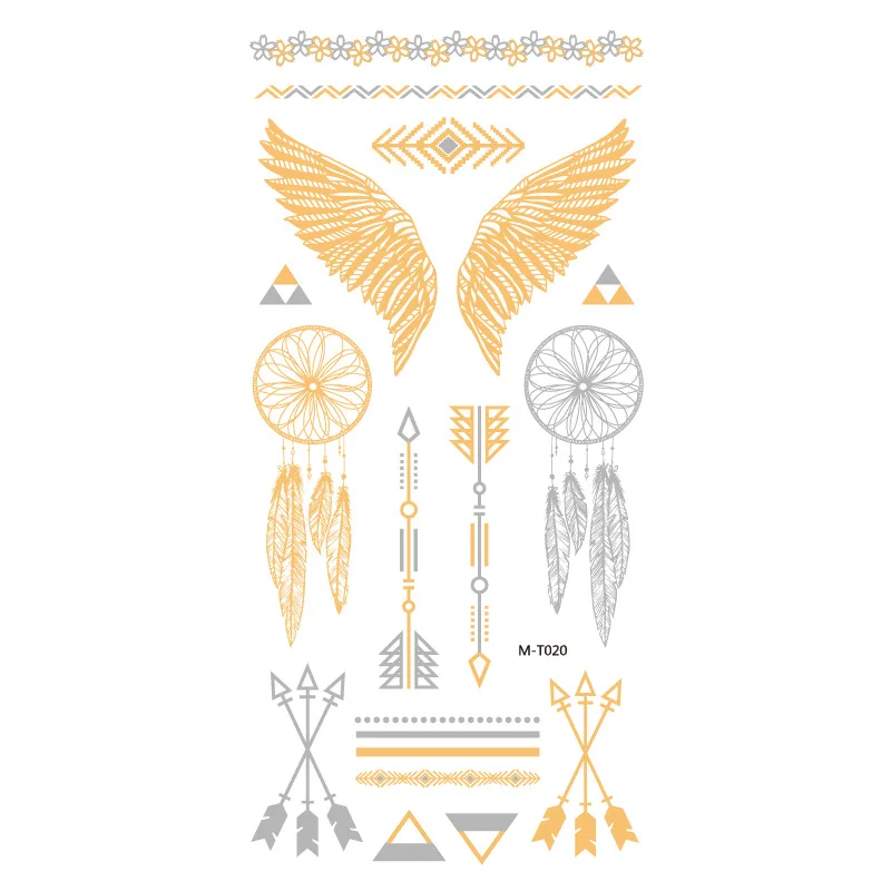 2022 New 5/pcs Gold Blocking Stripe Tattoo Stickers for Woman Man 210*100 Mm Geometric Totem Golden Arm Body Temporary Tattoo
2022 New 5/pcs Gold Blocking Stripe Tattoo Stickers for Woman Man 210*100 Mm Geometric Totem Golden Arm Body Temporary Tattoo