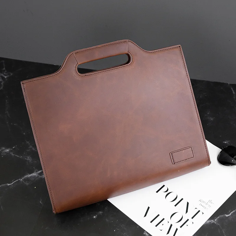 

Envelop Bag Retro Zipper Male Crazy Stereotyped Business Men Casual Leather Handbag Satchels Bag Ipad Briefcase Horse Document