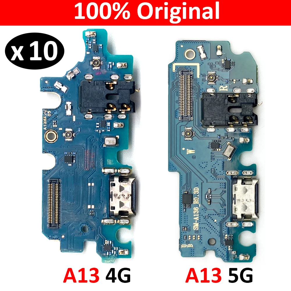 10 шт./лот док-разъем USB-порт для зарядки гибкий кабель микрофонная плата Samsung A13 4G Φ