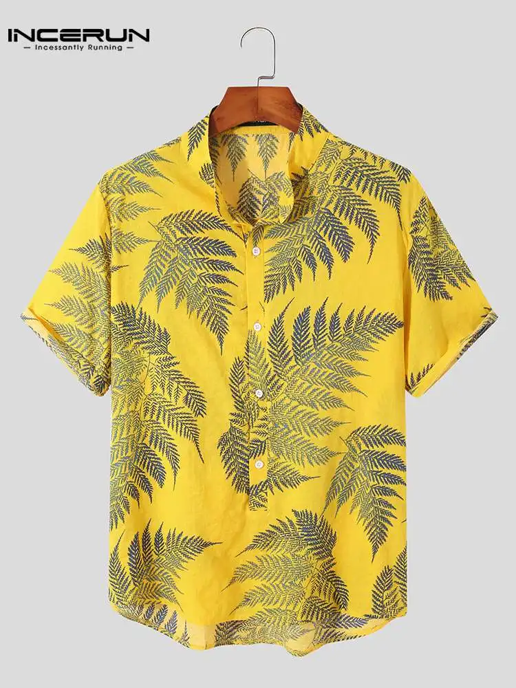Casual Well Fitting Men's Loose Vacation Blouse Fashion Printing All-match Short-sleeved Buttons Shirts S-5XL INCERUN Tops 2022
Casual Well Fitting Men's Loose Vacation Blouse Fashion Printing All-match Short-sleeved Buttons Shirts S-5XL INCERUN Tops 2022