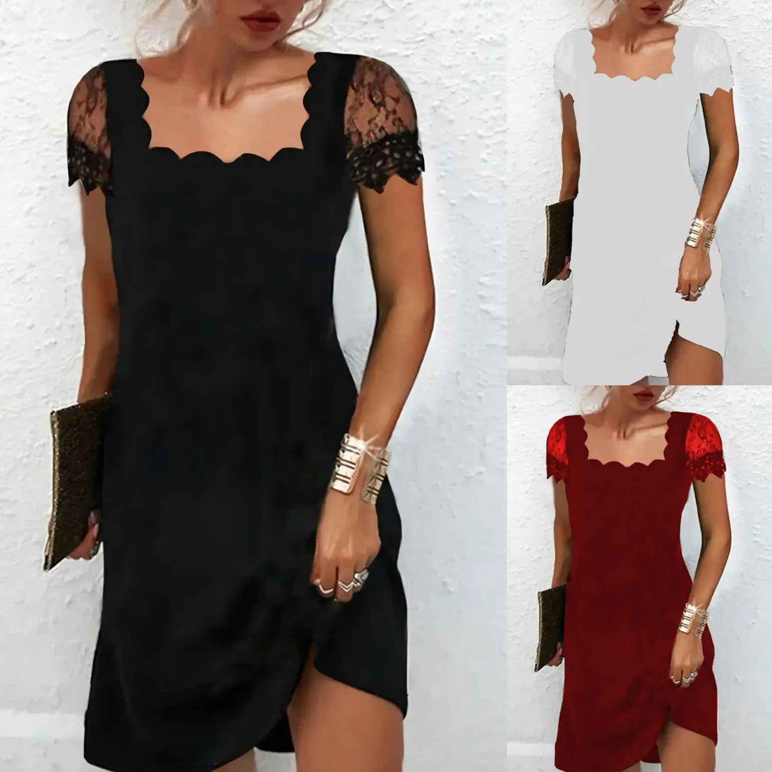 2023 New Summer Urban Style Commuter Women's Lace Short Sleeve Chiffon Dress Female & Lady Casual Fashion Party Sexy Dresses
2023 New Summer Urban Style Commuter Women's Lace Short Sleeve Chiffon Dress Female & Lady Casual Fashion Party Sexy Dresses