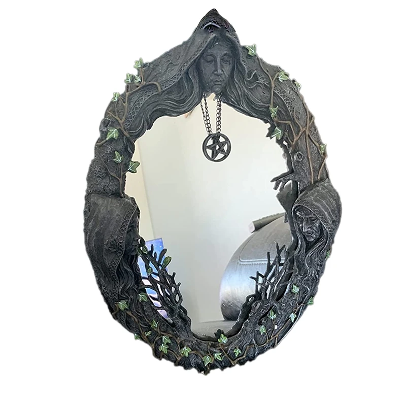 Triple Moon Goddess Wall Mirror Trinity Wall-Mounted Mirror With Five-Pointed Retro Hanging Mirror 
Triple Moon Goddess Wall Mirror Trinity Wall-Mounted Mirror With Five-Pointed Retro Hanging Mirror