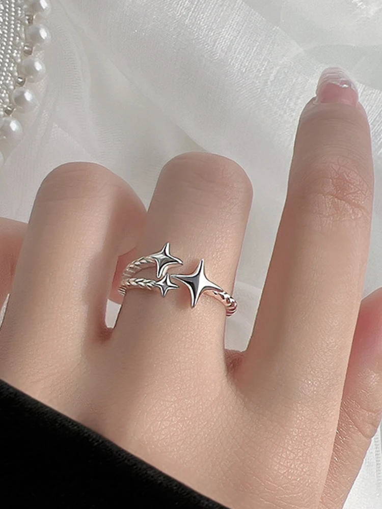 2023 Adjustable Silver Rings With 3 Stars For Women 
2023 Adjustable Silver Rings With 3 Stars For Women
