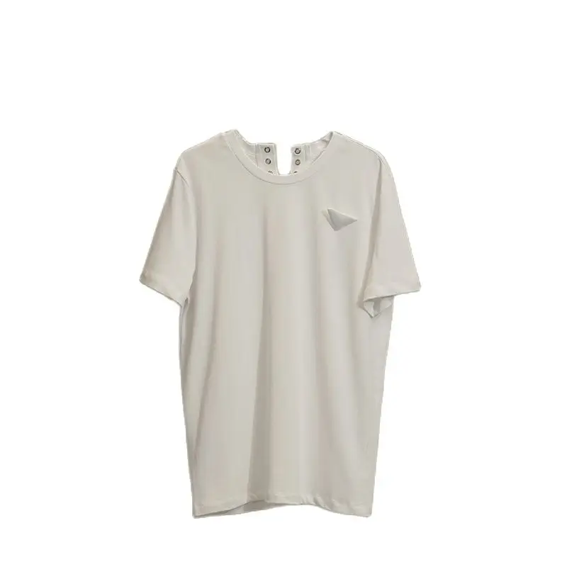 Hecisuz Women's T-shirt 2022 Summer New White Cotton Back Tie Design Simple Fashion Casual Short-sleeved Tees
Hecisuz Women's T-shirt 2022 Summer New White Cotton Back Tie Design Simple Fashion Casual Short-sleeved Tees