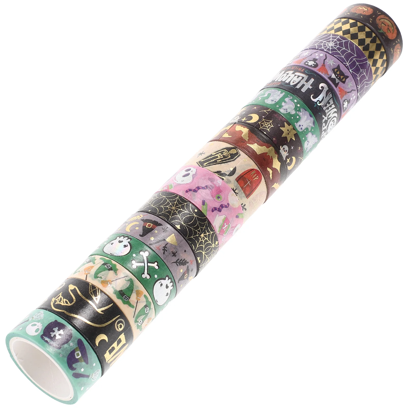 

16 Rolls Halloween Decor Washi Tape Journaling Notepad Aesthetic Bronzing Japanese Paper Tapes Scrapbook DIY