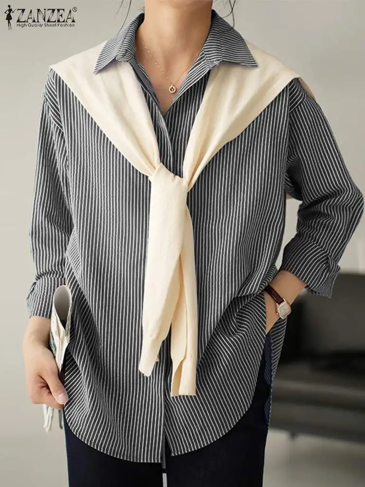 ZANZEA Fashion Striped Shirts Women Turn-down Collar Long Sleeve Tops Elegant Loose Printed Blouse 2023 Casual Buttons Blusas
ZANZEA Fashion Striped Shirts Women Turn-down Collar Long Sleeve Tops Elegant Loose Printed Blouse 2023 Casual Buttons Blusas