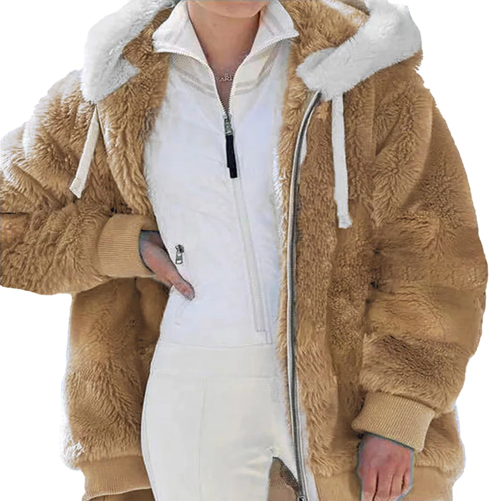 2021 Women Winter Teddy Jacket Warm Thick Fleece Faux Fur Coat Plush Coat Woman Casual Fluffy Pockets Hooded Overcoat Outerwear
2021 Women Winter Teddy Jacket Warm Thick Fleece Faux Fur Coat Plush Coat Woman Casual Fluffy Pockets Hooded Overcoat Outerwear