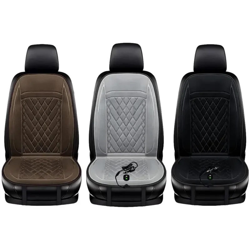 

Flannel Car Heated Seat Cushion Fast Heating -Slip Winter Heated Seat Cover with Pressure-Sensitive Switch 49.21*19.69*in