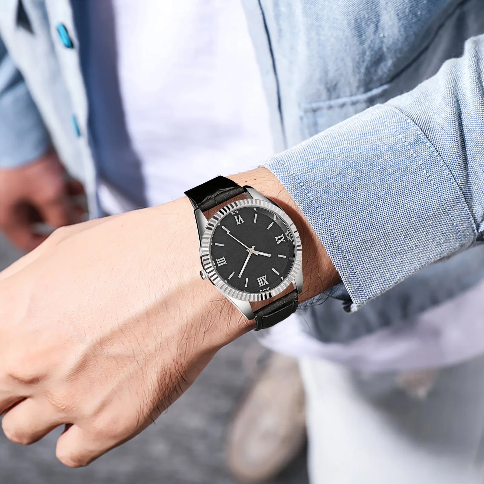 Retro Roman Literal Watch For Men Simple Big Dial Man Wristwatch Belt Quartz Watch Male Clock Relogios Masculino 
Retro Roman Literal Watch For Men Simple Big Dial Man Wristwatch Belt Quartz Watch Male Clock Relogios Masculino