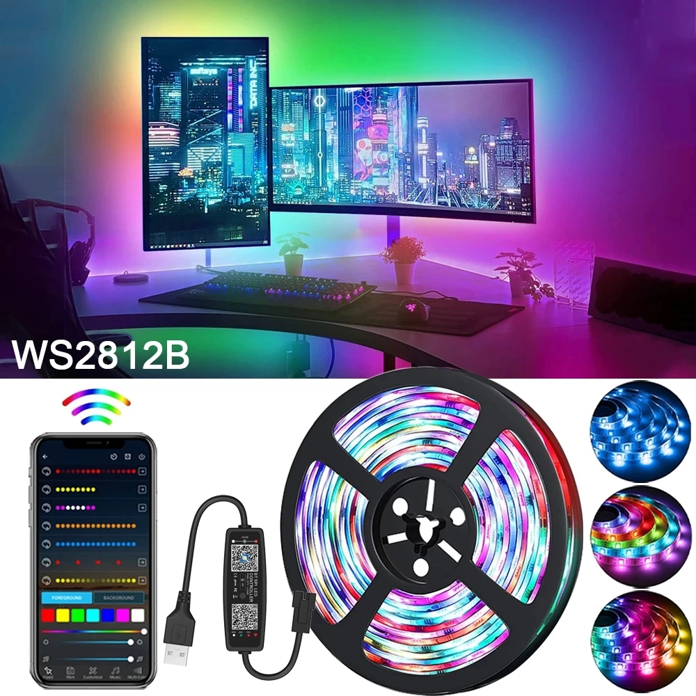 Светодиодная лента WS2812B RGBIC, гибкая инфракрасная неоновая лампа с поддержкой Bluetooth, 5050SMD
Светодиодная лента WS2812B RGBIC, гибкая инфракрасная неоновая лампа с поддержкой Bluetooth, 5050SMD