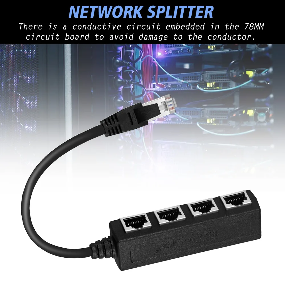 Network Splitter Fast Connector Portable Easy Use Adapter LAN Ethernet Signal Switching Plug 1 Male To 4 Female Extension Cable
Network Splitter Fast Connector Portable Easy Use Adapter LAN Ethernet Signal Switching Plug 1 Male To 4 Female Extension Cable