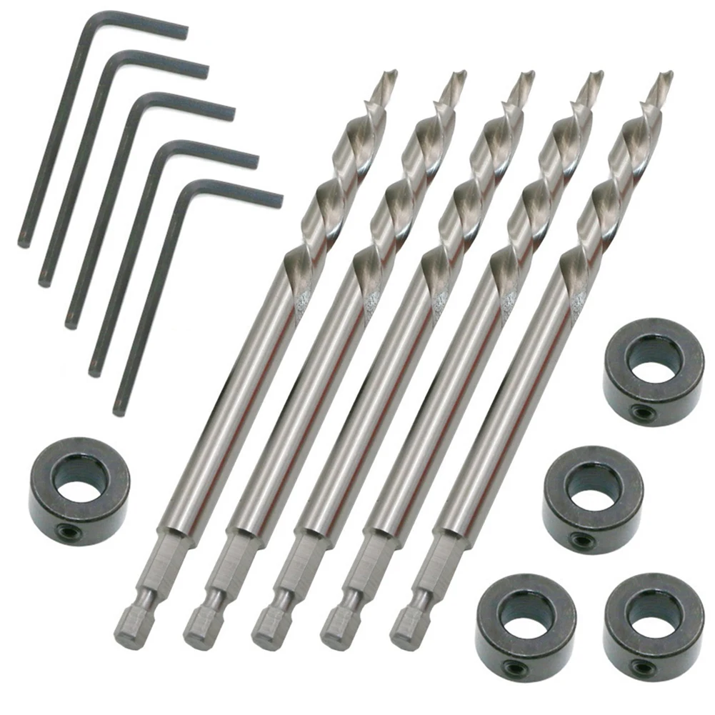 5set Pocket Hole Step Drill Bit 1/4" Hex-Shank Drill Bit With Limit Ring Wrench HSS For Corded High-rpm Drills Standard Chucks
5set Pocket Hole Step Drill Bit 1/4" Hex-Shank Drill Bit With Limit Ring Wrench HSS For Corded High-rpm Drills Standard Chucks