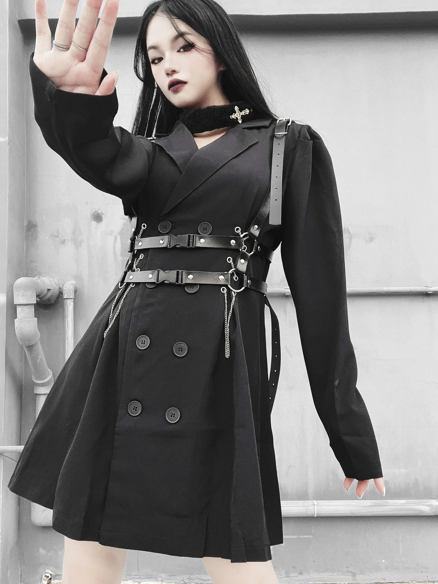2022 Rosetic Fashion Women Vintage Goth Dark Mid-length Blazer Long Seeve Solid Color Slim With Belt Patchwork Gothic Style Top
2022 Rosetic Fashion Women Vintage Goth Dark Mid-length Blazer Long Seeve Solid Color Slim With Belt Patchwork Gothic Style Top
