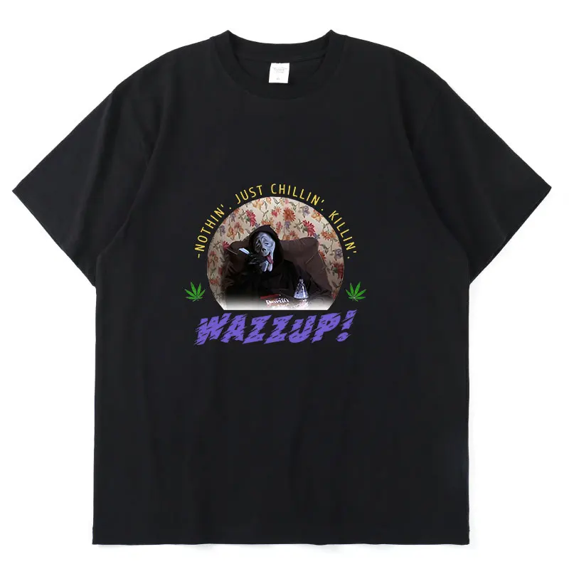 Nothin Just Chillin Killin, ужасный триллер, крик из фильма, летняя тонкая свободная простая дизайнерская Удобная футболка унисекс с коротким рукавом
Nothin Just Chillin Killin, ужасный триллер, крик из фильма, летняя тонкая свободная простая дизайнерская Удобная футболка унисекс с коротким рукавом