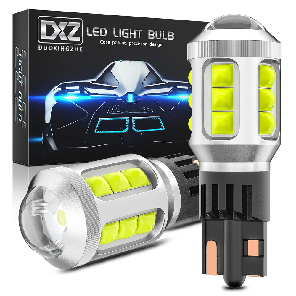 

DXZ 2pcs T15 Lens LED W16W T16 Canbus Bulb 10W 2400LM 921 912 Car Turn Signal Reverse Backup Brake Light Bulbs Auto Lamp 12V 24V