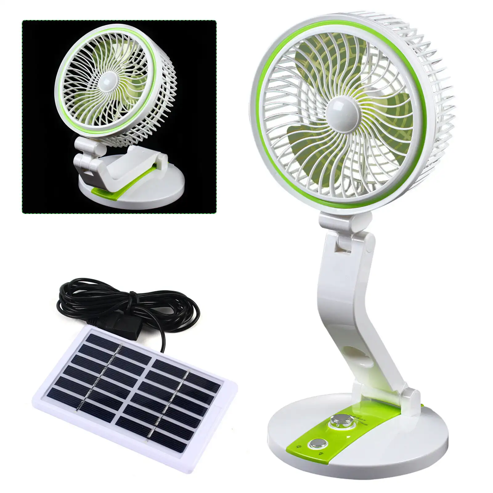 4W Portable Solar Powered Fan 180° Foldable Air Cooler Desk Rechargeable Fan Green
4W Portable Solar Powered Fan 180° Foldable Air Cooler Desk Rechargeable Fan Green