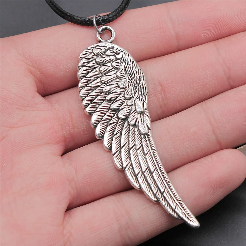 Dropshipping Antique Silver Color 66x20mm Big Angel Wing Pendant Faux Black Leather Rope Chain Necklace
Dropshipping Antique Silver Color 66x20mm Big Angel Wing Pendant Faux Black Leather Rope Chain Necklace