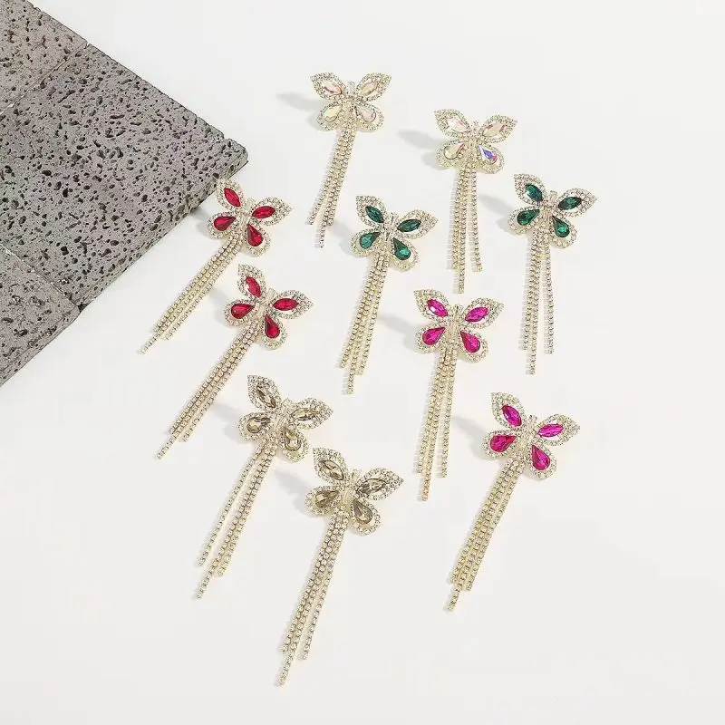 Earrings For Women Fashion Personality Creative Temperament Diamond Butterfly Tassel Alloy Earrings Girls Party Trend New Gift
Earrings For Women Fashion Personality Creative Temperament Diamond Butterfly Tassel Alloy Earrings Girls Party Trend New Gift