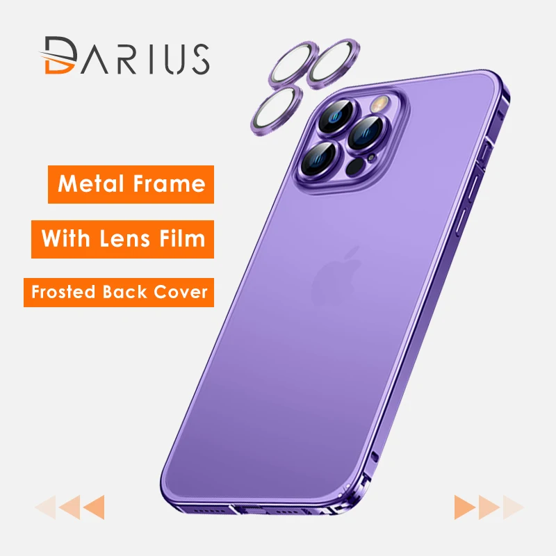 Luxury Metal Frame Phone Case For iPhone 14 12 13 Pro Max 14Plus Aluminum Lens Film Protection PC Matte Shockproof Back Cover
Luxury Metal Frame Phone Case For iPhone 14 12 13 Pro Max 14Plus Aluminum Lens Film Protection PC Matte Shockproof Back Cover