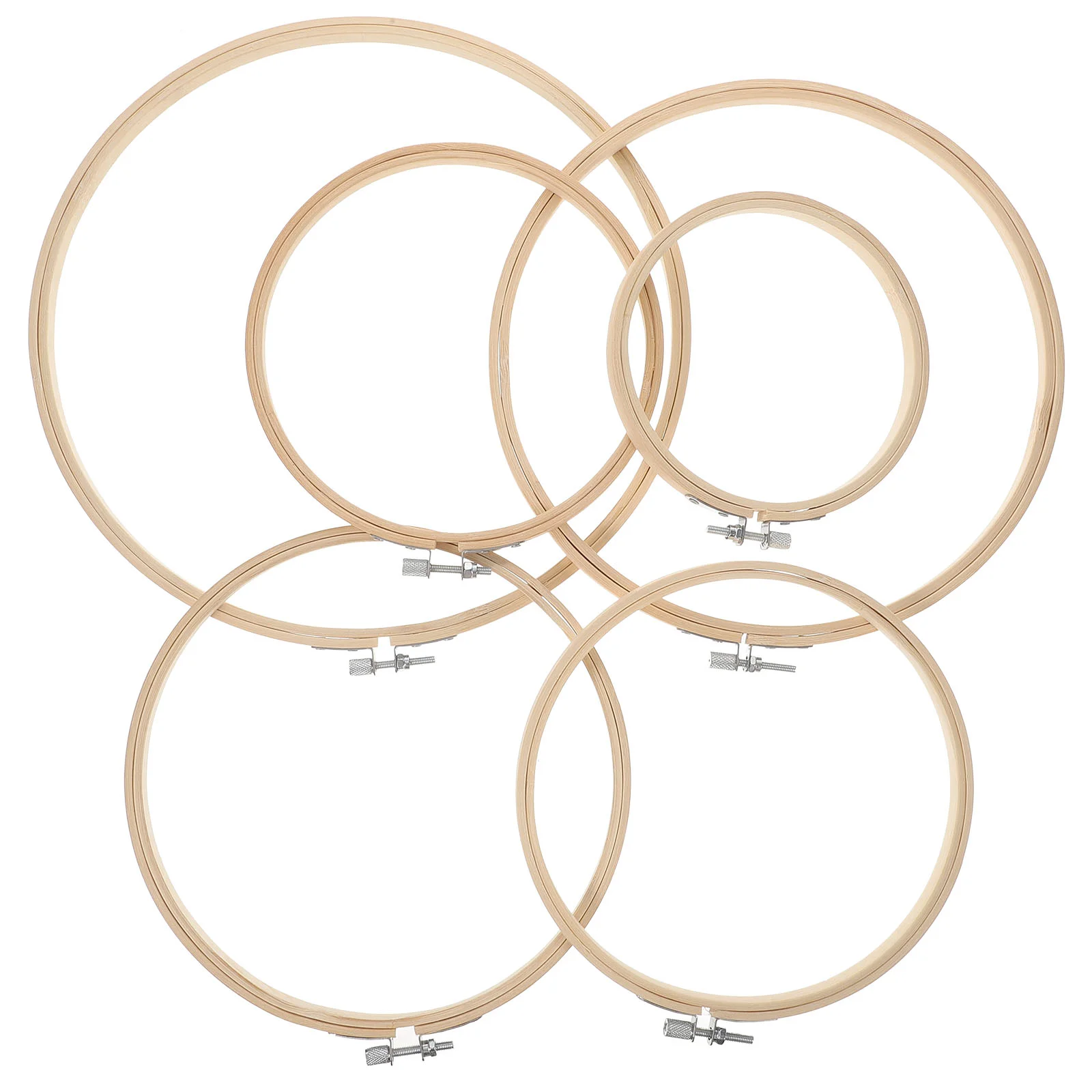 6 Pcs Bamboo Hoops Needlework Hoops Embroidery Ring Adjustable Stitching Hoops Craft Sewing Hoops
6 Pcs Bamboo Hoops Needlework Hoops Embroidery Ring Adjustable Stitching Hoops Craft Sewing Hoops