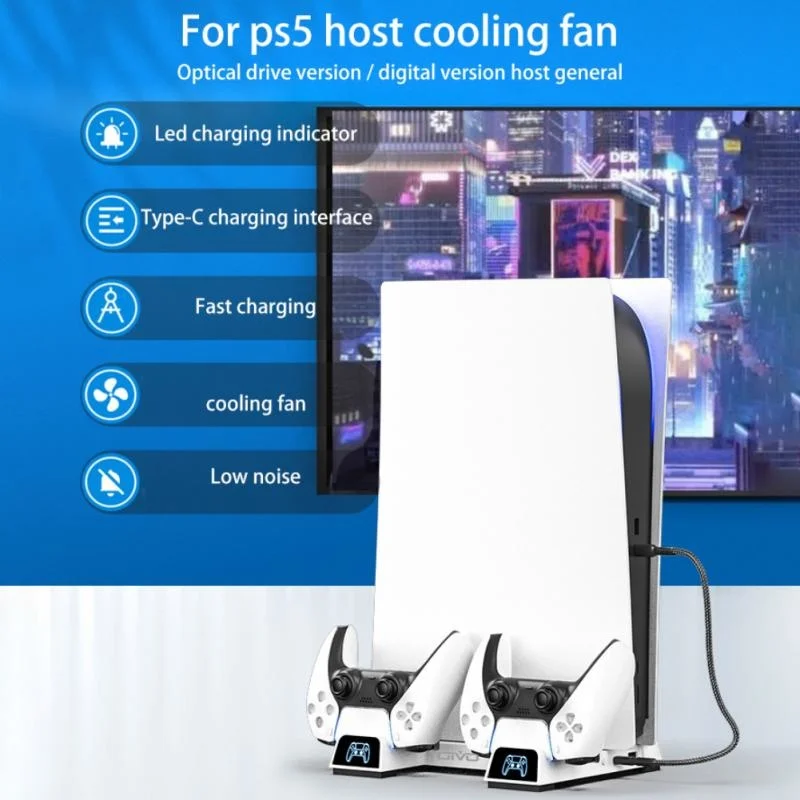Вертикальная подставка с охлаждающим вентилятором для PS5, база для двух контроллеров, зарядное устройство, консоль, охлаждающая станция, ...
Вертикальная подставка с охлаждающим вентилятором для PS5, база для двух контроллеров, зарядное устройство, консоль, охлаждающая станция, ...