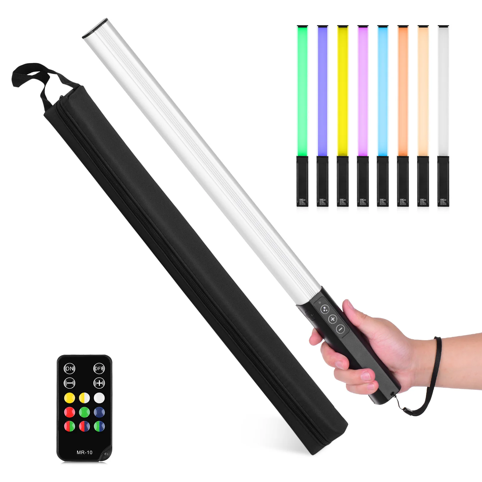 

RGB Handheld LED Light Wand Rechargeable Photography Light Stick 10 Lighting Modes 12 Brightness Levels 1000 Lumens 3200-5600K