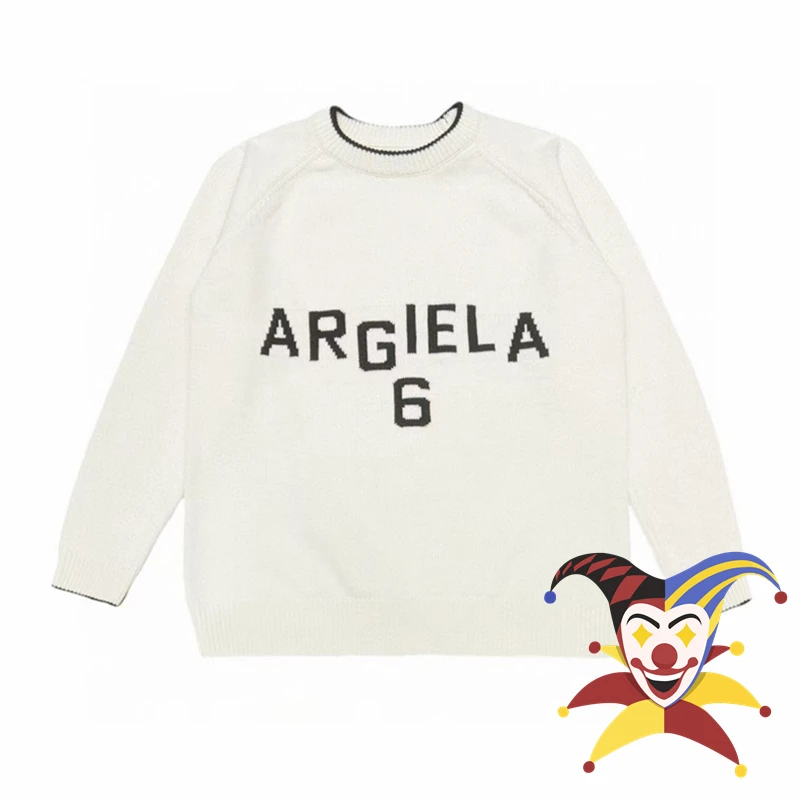 Джемпер с надписью ММ6 Margiela, жаккардовый свитер для мужчин и женщин, вязаные эксклюзивные свитшоты
Джемпер с надписью ММ6 Margiela, жаккардовый свитер для мужчин и женщин, вязаные эксклюзивные свитшоты
