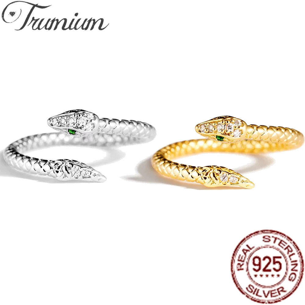 Trumium Retro 925 Sterling Silver Dark Punk Snake Exaggerated Spirit Open Ring Adjustable Ring Green Zircon Jewelry Gift Bijoux
Trumium Retro 925 Sterling Silver Dark Punk Snake Exaggerated Spirit Open Ring Adjustable Ring Green Zircon Jewelry Gift Bijoux