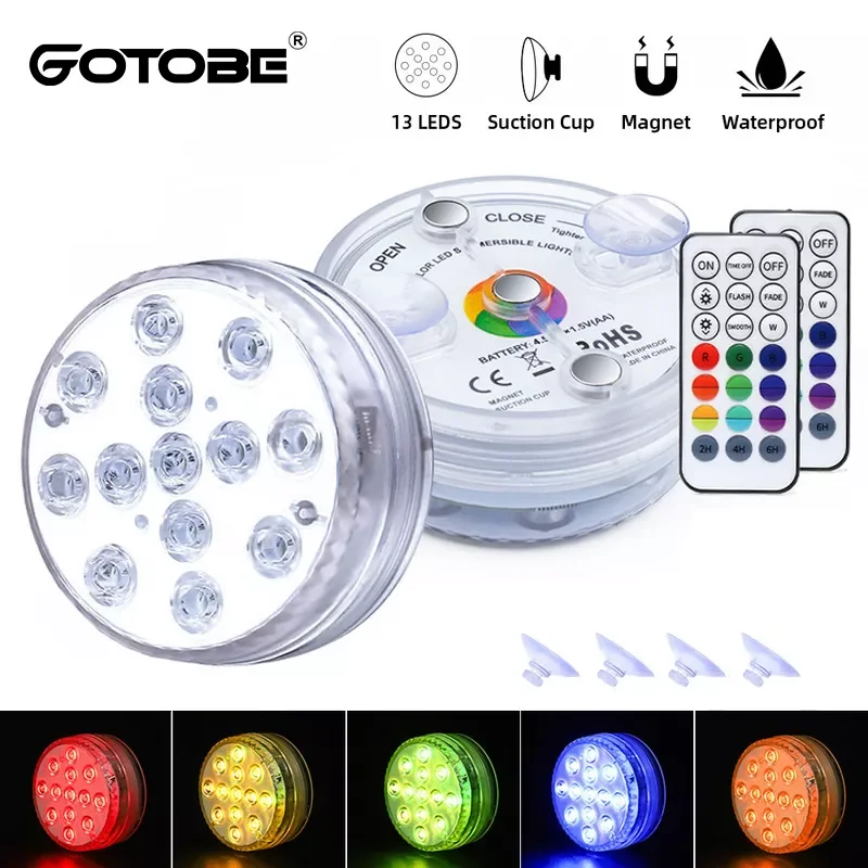21 key RF Remote Control RGB Submersible LED Lights IP68 Waterproof Underwater Pool Lights Diving Light for Party Vase Fountain
21 key RF Remote Control RGB Submersible LED Lights IP68 Waterproof Underwater Pool Lights Diving Light for Party Vase Fountain