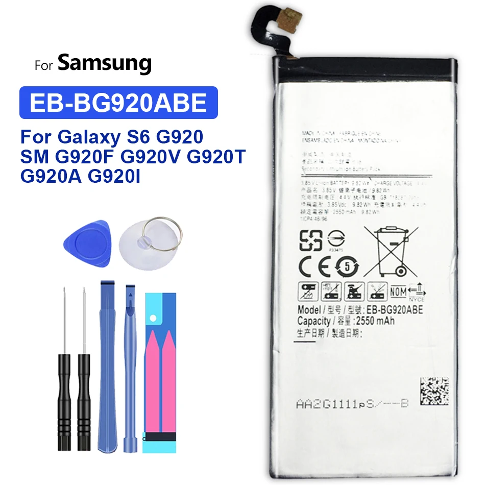 Новинка, внешняя аккумуляторная батарея 2550 мАч для SAMSUNG Galaxy S6 S 6 G9200 G920F SM G920 EB-BG920ABE G920V/G920T/G920A/G920I + Инструменты
Новинка, внешняя аккумуляторная батарея 2550 мАч для SAMSUNG Galaxy S6 S 6 G9200 G920F SM G920 EB-BG920ABE G920V/G920T/G920A/G920I + Инструменты