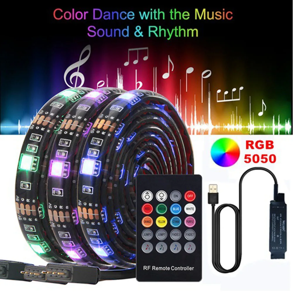 5050RGB Flexible Strip Light USB Line with Remote Control Color Changing Light Strip Pastable LED Strip Light DIY for Home Party
5050RGB Flexible Strip Light USB Line with Remote Control Color Changing Light Strip Pastable LED Strip Light DIY for Home Party
