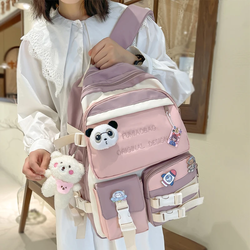 

JOYPESSIE Fashion Women Mochila Waterproof Travel Backpack Girls Kawaii Schoolbag Laptop Rucksack Teenagers Cute Nylon Bookbag