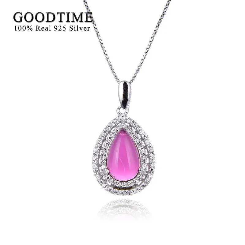 Noble Women Necklace Pure 100% 925 Sterling Silver Water Drop Zircon Pink Pendant Box Chain Valentine Jewelry Gift
Noble Women Necklace Pure 100% 925 Sterling Silver Water Drop Zircon Pink Pendant Box Chain Valentine Jewelry Gift