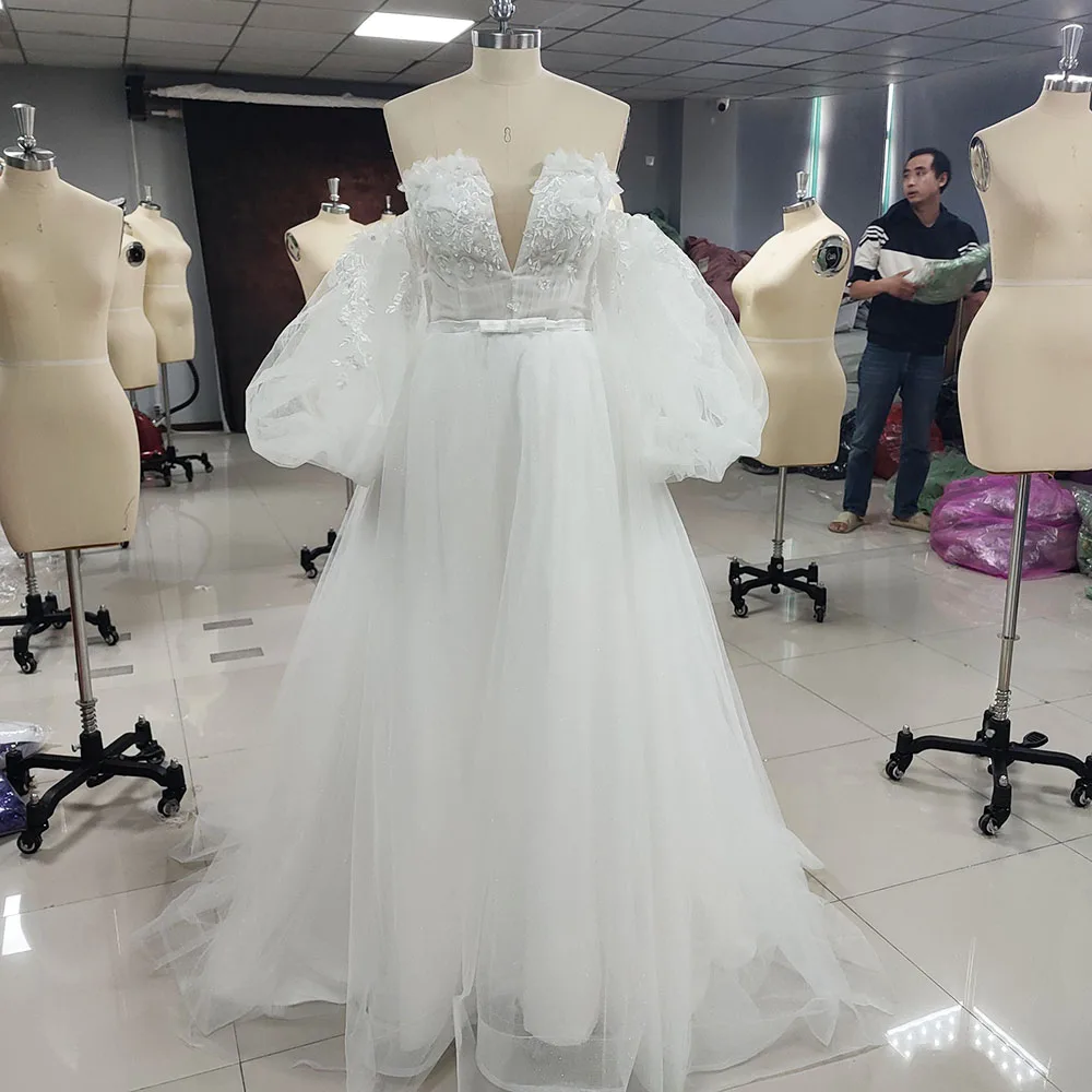 SoDigne Elegant Ladies Applique Sexy V-Neck Long Sleeves Tulle Bridal Wedding Party Welcome Guest Prom Dress Vestidos De Novia
SoDigne Elegant Ladies Applique Sexy V-Neck Long Sleeves Tulle Bridal Wedding Party Welcome Guest Prom Dress Vestidos De Novia