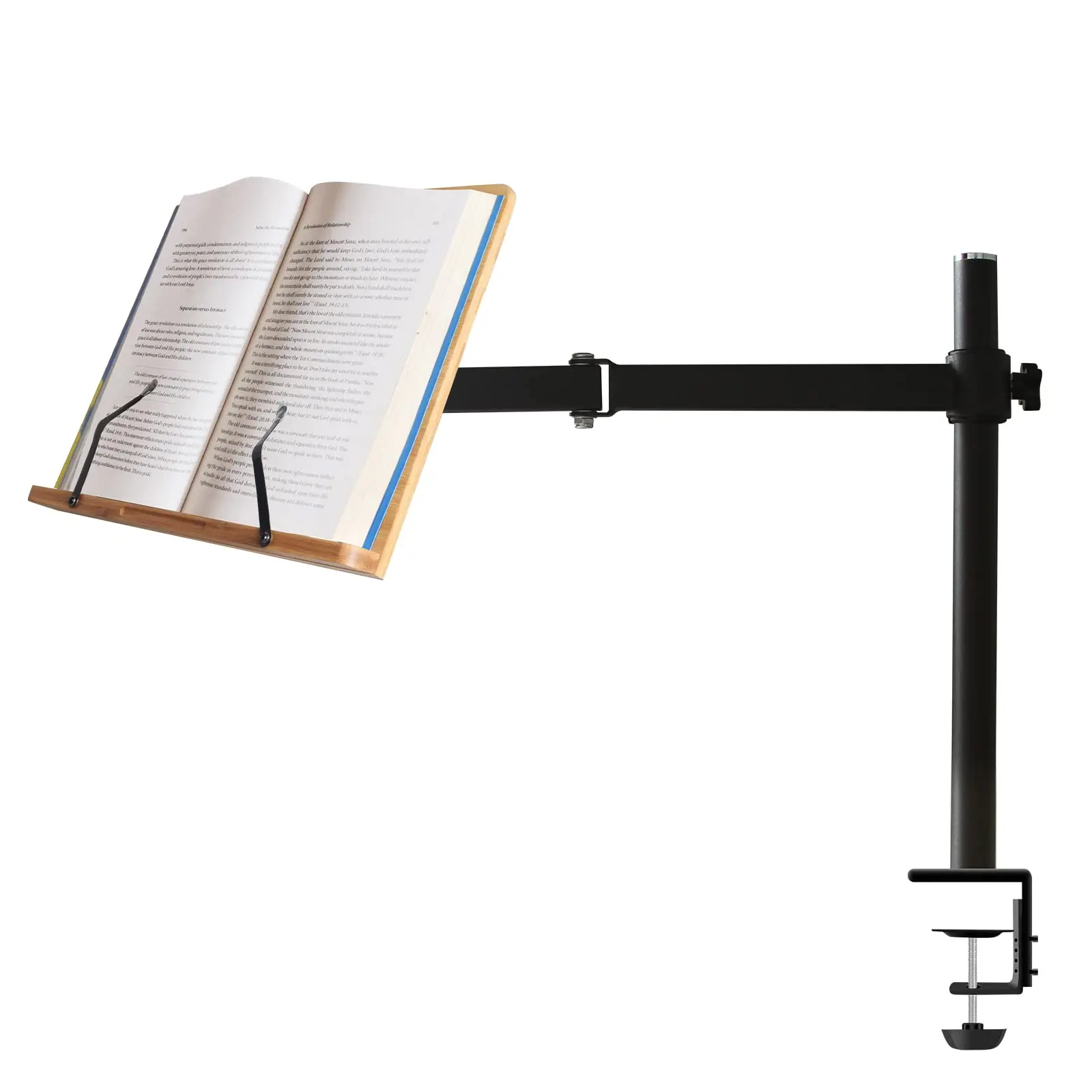 wishacc Table Side Cookbook Rest Bookend Desktop Reading Mount Holder with Sturdy Page Clips Bamboo Book Stand Height Adjustable
wishacc Table Side Cookbook Rest Bookend Desktop Reading Mount Holder with Sturdy Page Clips Bamboo Book Stand Height Adjustable