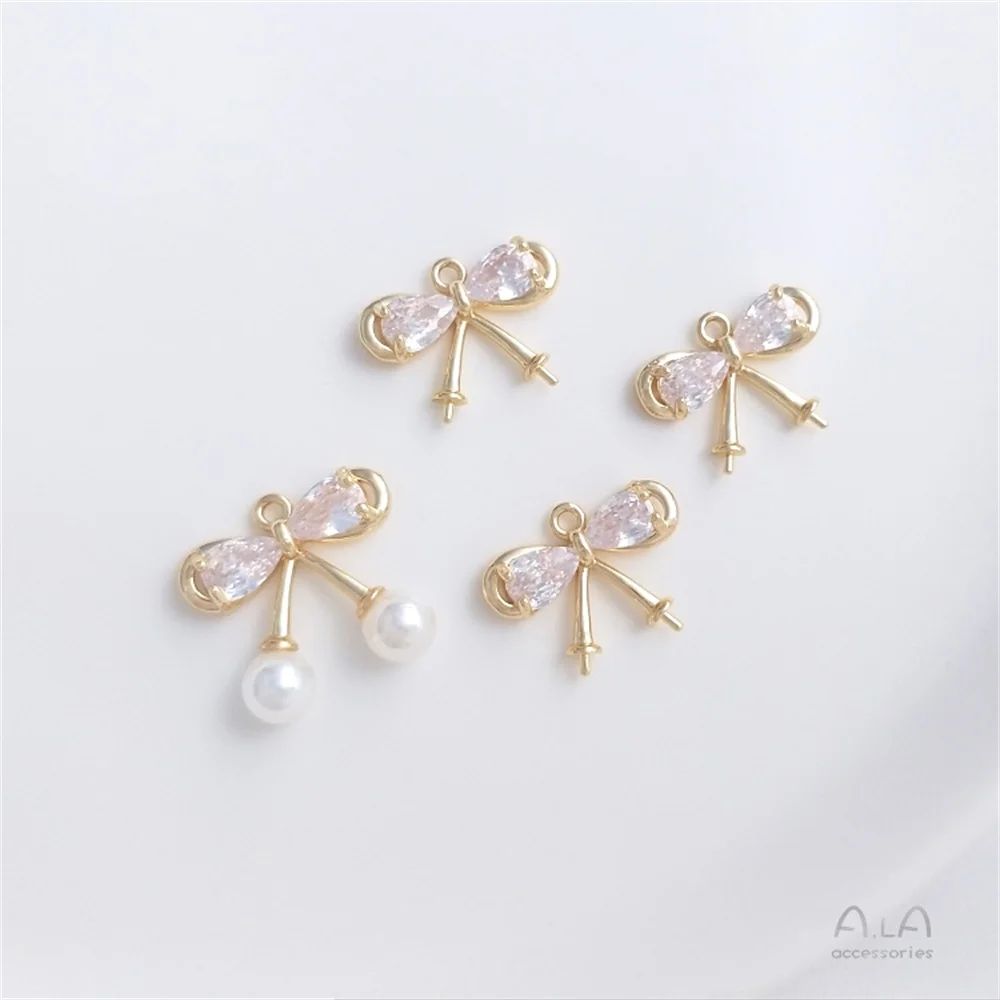 14K gold with zirconia bow half hole bead pin pendant handmade diy sticky crystal pearl jewelry charm
14K gold with zirconia bow half hole bead pin pendant handmade diy sticky crystal pearl jewelry charm