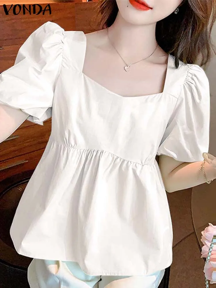 VONDA Women Fashion Ruffled Blouses 2023 Summer Tunic Tops Sexy Square Collar Short Sleeve Solid Color Shirts Casual Blusas
VONDA Women Fashion Ruffled Blouses 2023 Summer Tunic Tops Sexy Square Collar Short Sleeve Solid Color Shirts Casual Blusas
