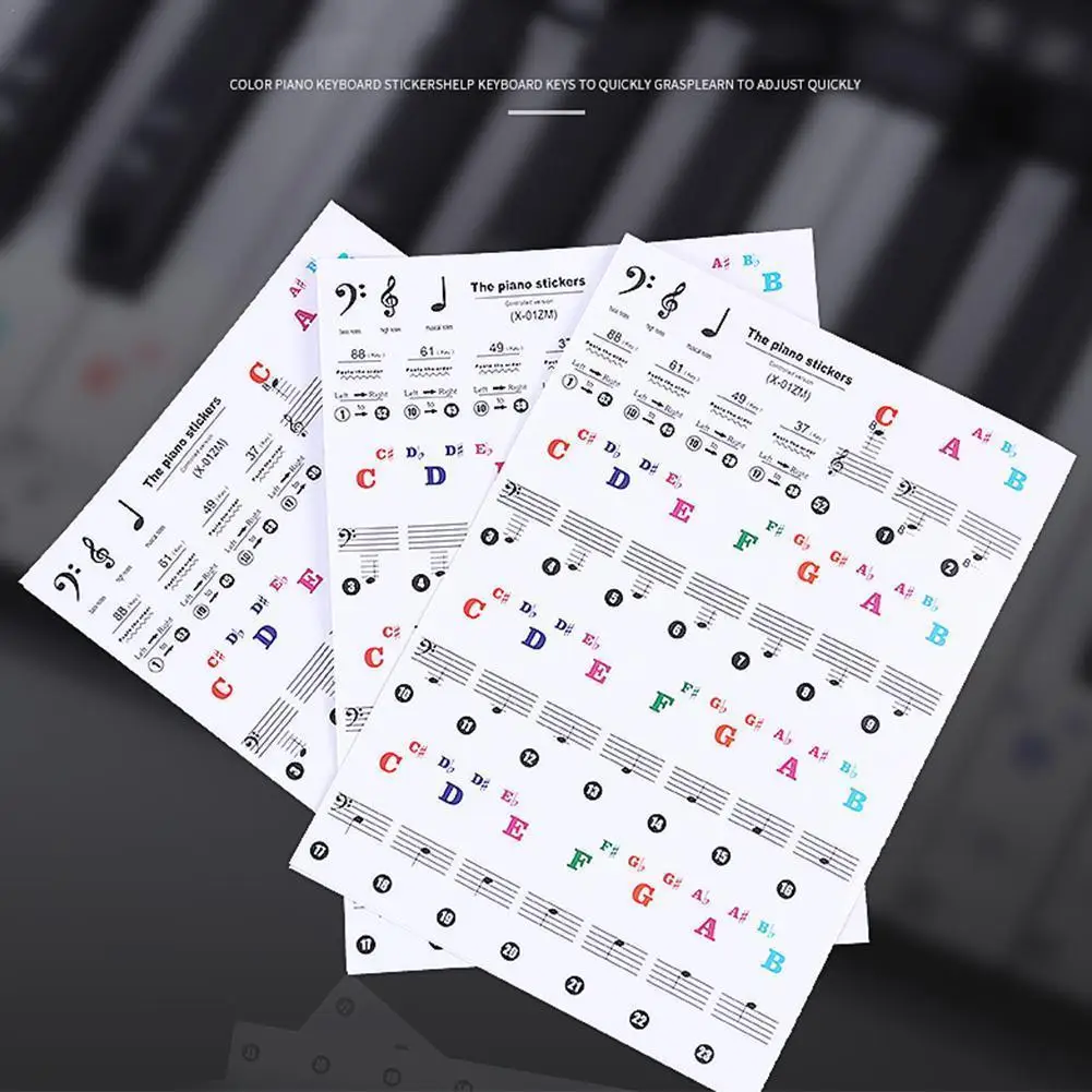 Piano Keyboard Stickers Transparent 88/61/54/49 Key Detachable Music Decal Notes Electronic Piano Piano Spectrum Sticker Symbol
Piano Keyboard Stickers Transparent 88/61/54/49 Key Detachable Music Decal Notes Electronic Piano Piano Spectrum Sticker Symbol
