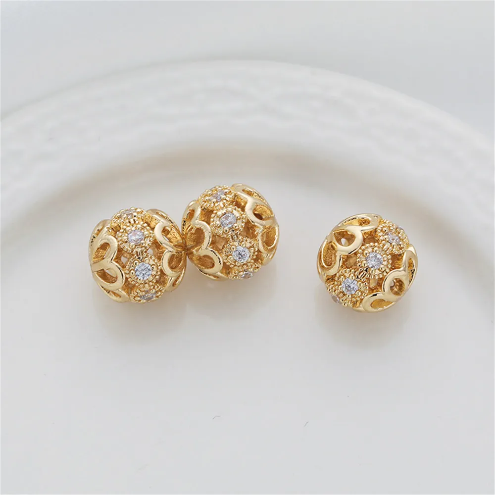 1pcs 14K gold hollowed out inlaid zircon beads 8MM hydrangea 10MM loose beads diy septum piece bracelet necklace accessories
1pcs 14K gold hollowed out inlaid zircon beads 8MM hydrangea 10MM loose beads diy septum piece bracelet necklace accessories