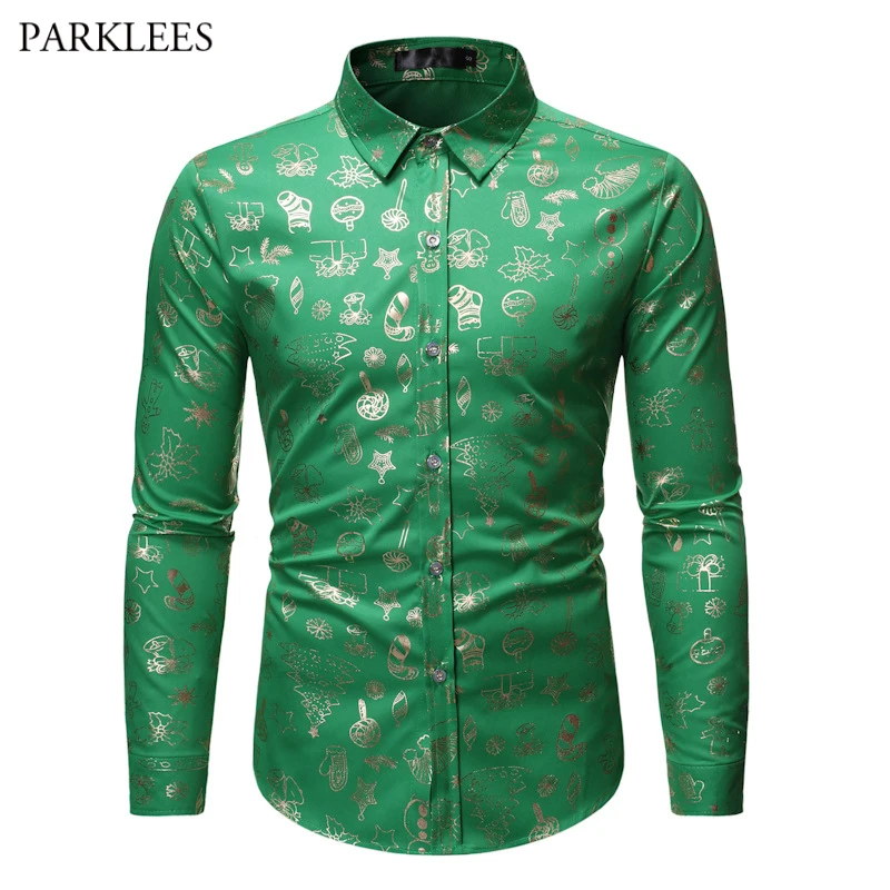 Green Shirts For Men Bronzing Elk Print Luxury Men's Shirts Casual Christmas Shirt Long Sleeve Party Top Camisas De Los Hombres
Green Shirts For Men Bronzing Elk Print Luxury Men's Shirts Casual Christmas Shirt Long Sleeve Party Top Camisas De Los Hombres