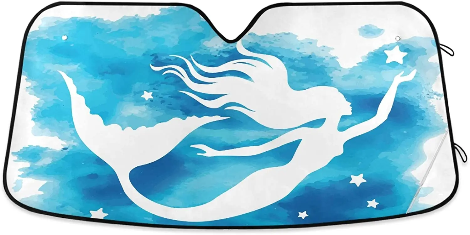 Oarencol Mermaid Silhouette Car Windshield Sun Shade Animal Fish Foldable UV Ray Sun Visor Protector Sunshade to Keep Your Vehic
Oarencol Mermaid Silhouette Car Windshield Sun Shade Animal Fish Foldable UV Ray Sun Visor Protector Sunshade to Keep Your Vehic