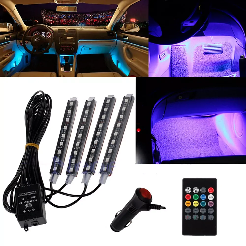 4pcs LED Light Bar Car Interior Decoration Lights Music Atmosphere LED Strip Light Remote Control Cigarette Lighter Indoor Floor
4pcs LED Light Bar Car Interior Decoration Lights Music Atmosphere LED Strip Light Remote Control Cigarette Lighter Indoor Floor