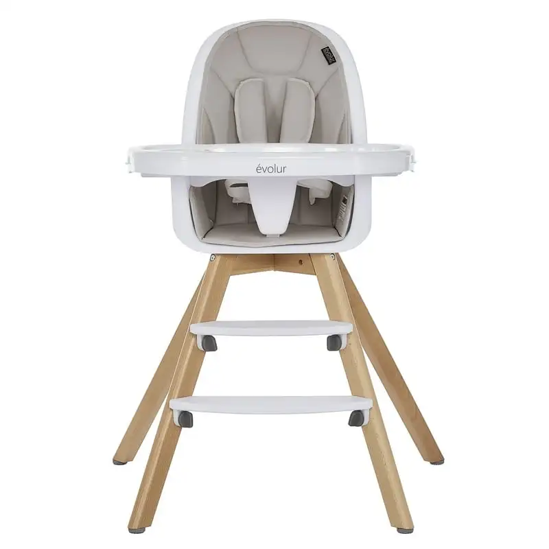 

Zoodle 3 в 1, высокий стул, бустер, стул для кормления с современным дизайном, ярко-серый (модель № 254), деревянный стул, стол, стул, металлическое кресло C