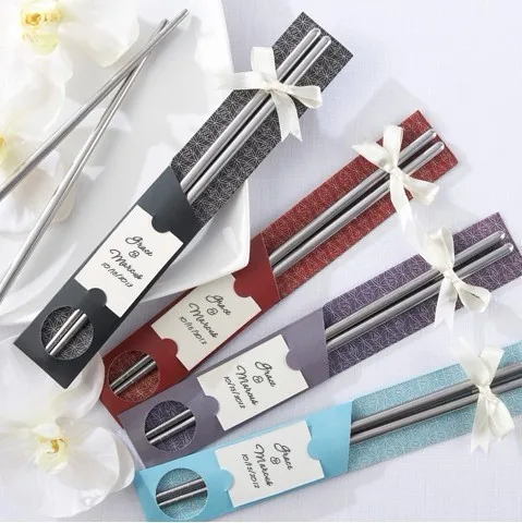 free shipping 200 pairs/lot wedding gift souvenirs of stainless steel chopstick sets favors, party return gifts for guest 
free shipping 200 pairs/lot wedding gift souvenirs of stainless steel chopstick sets favors, party return gifts for guest