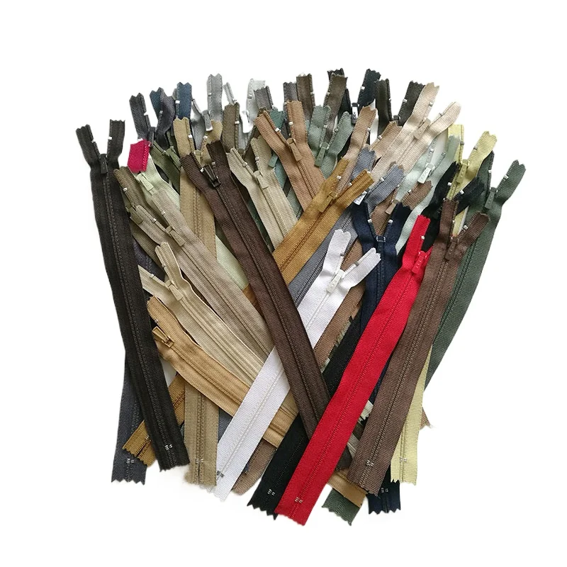 50pcs/lot Luxury 3#18 to 28cm YKK Nylon Coil Zipper Close End Seamless Double Bone Pants Skirt Black White Gray Brown Camel
50pcs/lot Luxury 3#18 to 28cm YKK Nylon Coil Zipper Close End Seamless Double Bone Pants Skirt Black White Gray Brown Camel