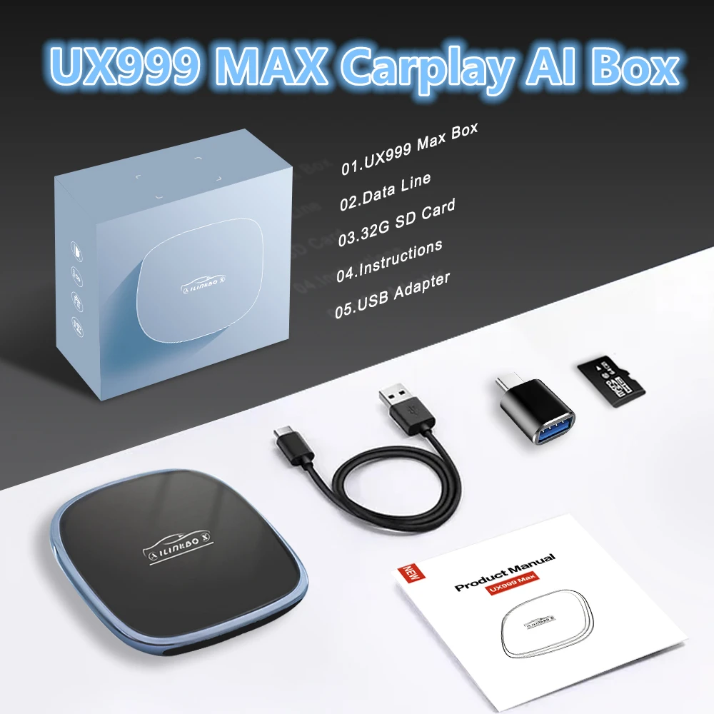 UX999 MAX Wireless Android Auto Applepie CarPlay Ai Box Android 10.0 4+64G for Netflix Youtube For Ford Kia Hyundai Audi benz Vw
UX999 MAX Wireless Android Auto Applepie CarPlay Ai Box Android 10.0 4+64G for Netflix Youtube For Ford Kia Hyundai Audi benz Vw