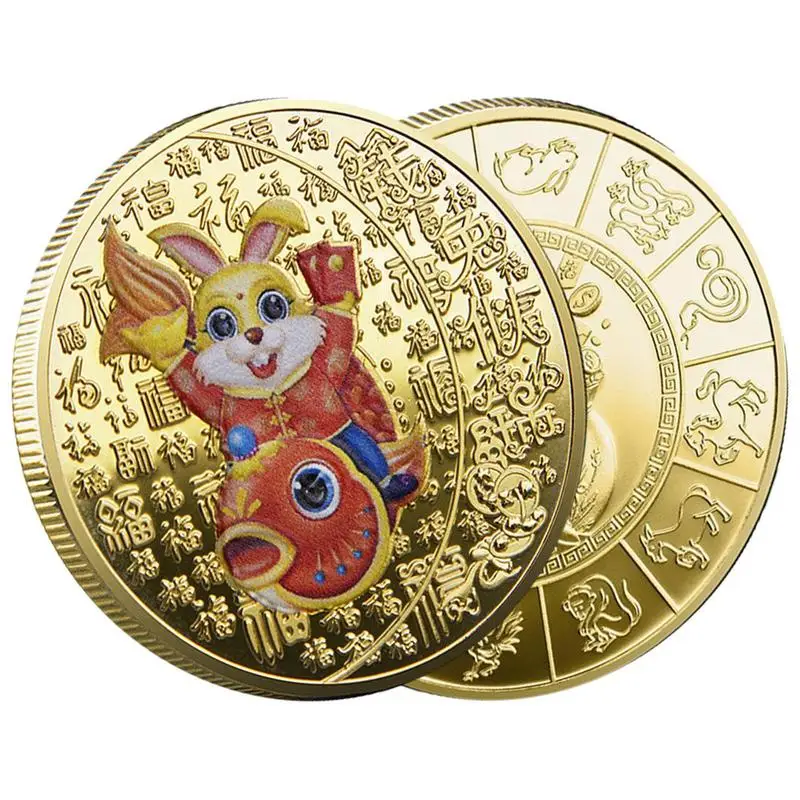

Chinese New Year Rabbit Coins Chinese New Year Zodiac Bunny Feng Shui Coins 2023 China Lunar Year Auspicious Coin Coins For
