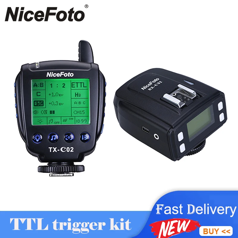 NiceFoto TTL-C02 TTL-N02 TTL 2.4G Wireless Flash Trigger Transmitter Kit with LCD HD Display for Canon Nikon
NiceFoto TTL-C02 TTL-N02 TTL 2.4G Wireless Flash Trigger Transmitter Kit with LCD HD Display for Canon Nikon