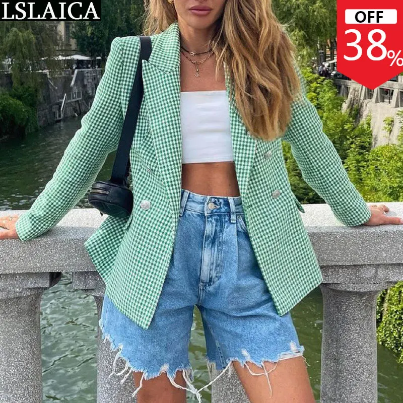 Jackets for Women 2022 Fashion Long Sleeve Autumn Spring Elegant Office Top Suit for Women Plaid Button Design Streetwear Coat
Jackets for Women 2022 Fashion Long Sleeve Autumn Spring Elegant Office Top Suit for Women Plaid Button Design Streetwear Coat
