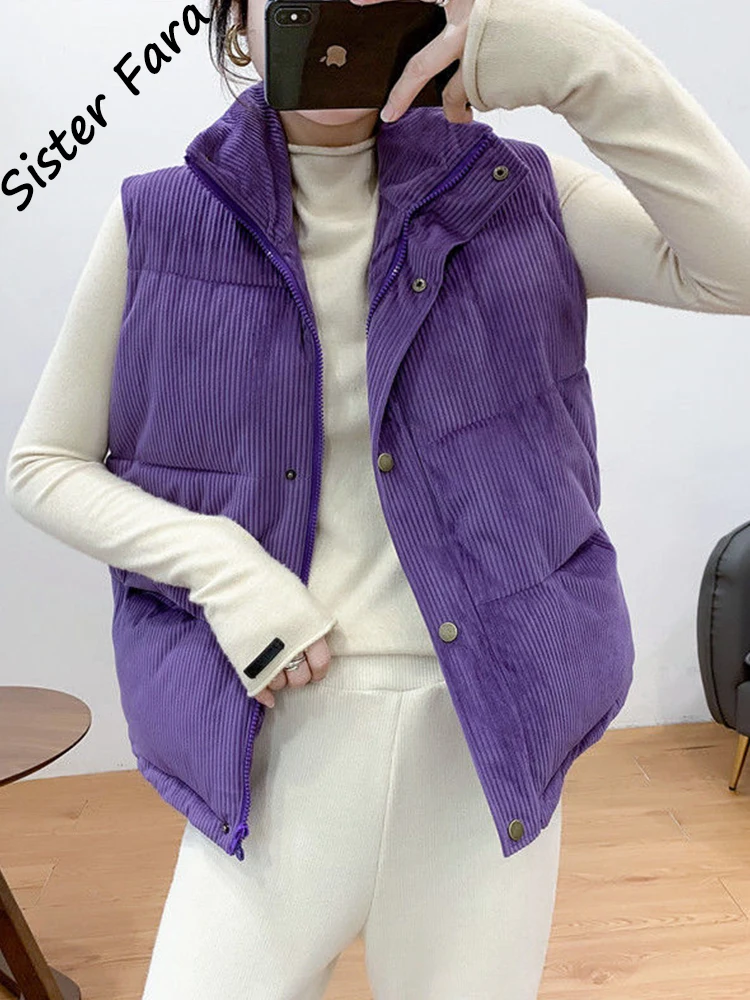 Sister Fara Winter Corduroy Waistcoat Vest Female All-match Outerwear Sleeveless Bodywarm Vest Tand Collar Long Vest Jacket
Sister Fara Winter Corduroy Waistcoat Vest Female All-match Outerwear Sleeveless Bodywarm Vest Tand Collar Long Vest Jacket
